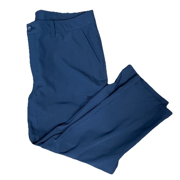 Eddie Bauer Stretch Crop Pants Women's Size 12 #2469 Water Repellent In Navy - Picture 1 of 6